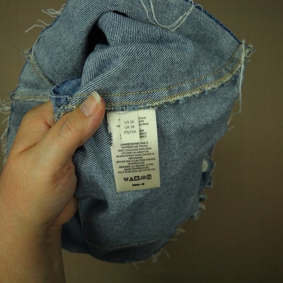 Free People East Of Eden Denim Mini Skirt Women's 28 Belted Paperbag Waist NWT - Picture 4 of 9